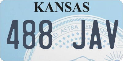 KS license plate 488JAV