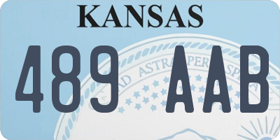 KS license plate 489AAB