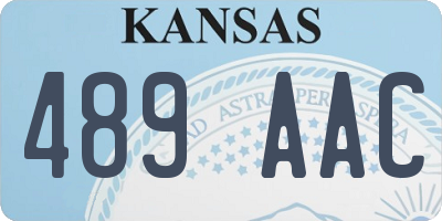 KS license plate 489AAC