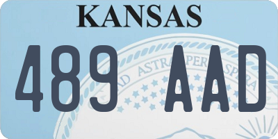 KS license plate 489AAD