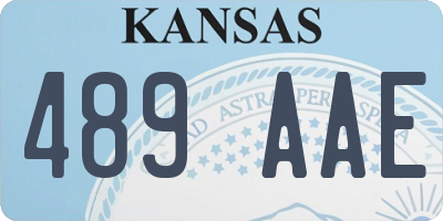KS license plate 489AAE