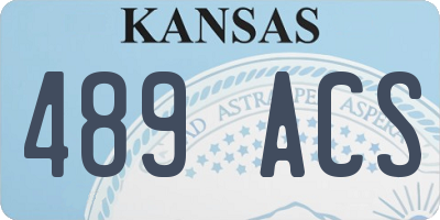KS license plate 489ACS