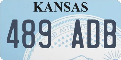 KS license plate 489ADB