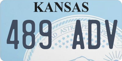 KS license plate 489ADV