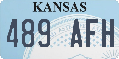 KS license plate 489AFH