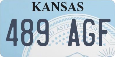 KS license plate 489AGF