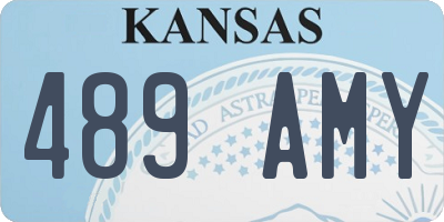 KS license plate 489AMY