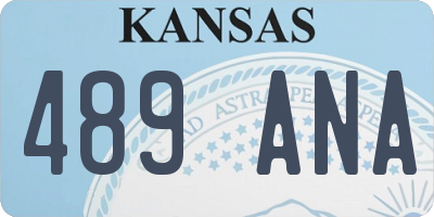 KS license plate 489ANA