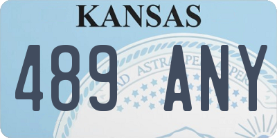 KS license plate 489ANY