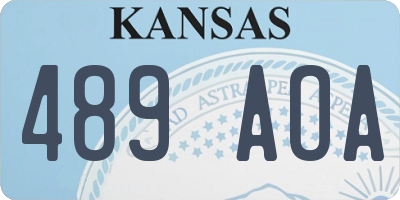 KS license plate 489AOA