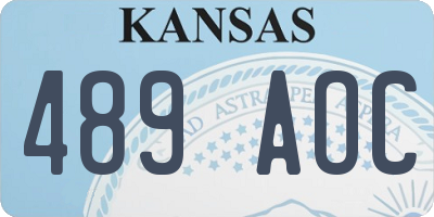KS license plate 489AOC