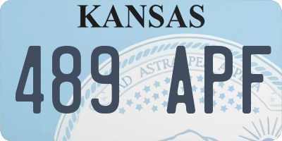 KS license plate 489APF