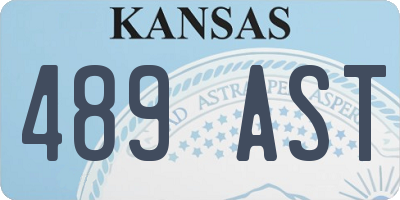 KS license plate 489AST