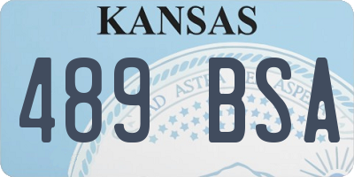 KS license plate 489BSA