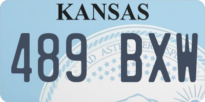 KS license plate 489BXW