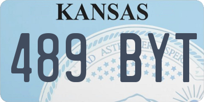 KS license plate 489BYT