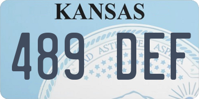 KS license plate 489DEF