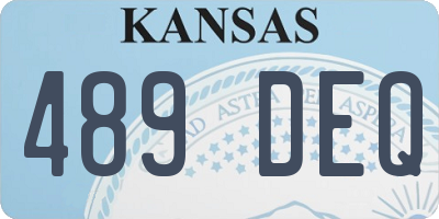 KS license plate 489DEQ