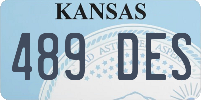 KS license plate 489DES