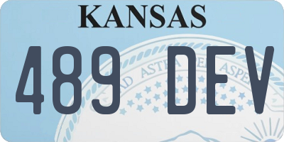 KS license plate 489DEV