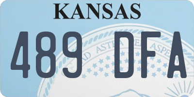 KS license plate 489DFA