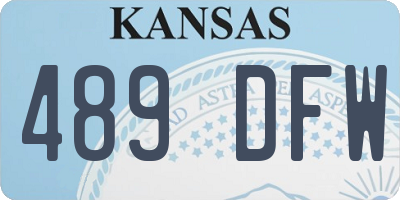 KS license plate 489DFW