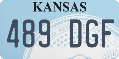 KS license plate 489DGF