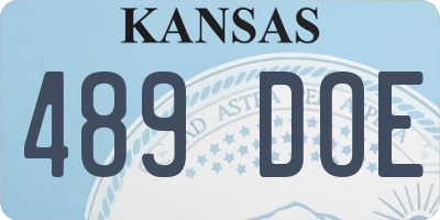 KS license plate 489DOE