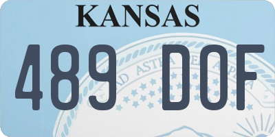 KS license plate 489DOF