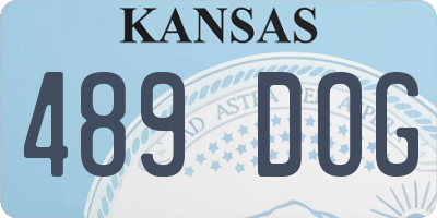 KS license plate 489DOG