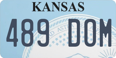 KS license plate 489DOM