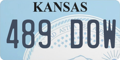 KS license plate 489DOW