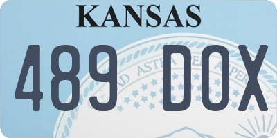 KS license plate 489DOX