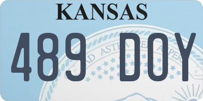 KS license plate 489DOY