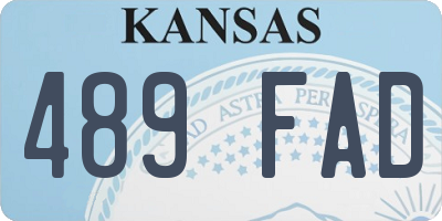 KS license plate 489FAD
