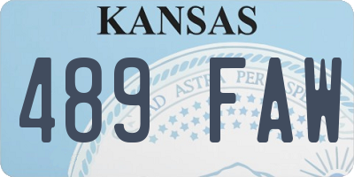 KS license plate 489FAW