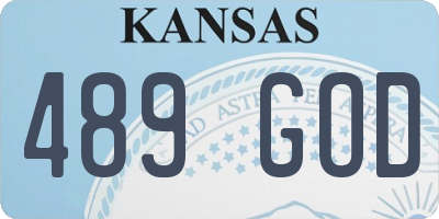 KS license plate 489GOD
