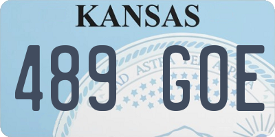 KS license plate 489GOE