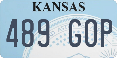 KS license plate 489GOP
