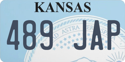 KS license plate 489JAP