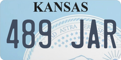 KS license plate 489JAR