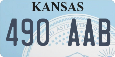 KS license plate 490AAB