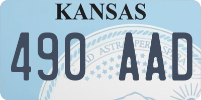 KS license plate 490AAD