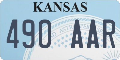 KS license plate 490AAR