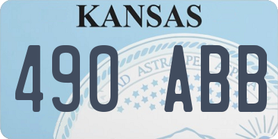 KS license plate 490ABB