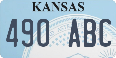 KS license plate 490ABC