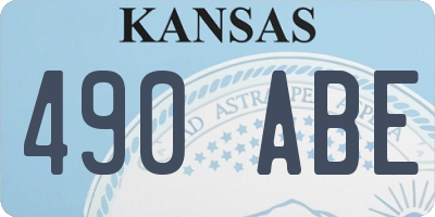 KS license plate 490ABE