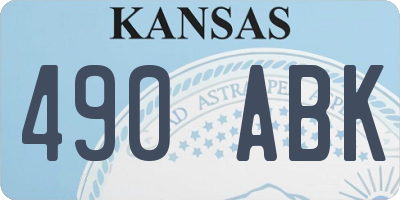 KS license plate 490ABK