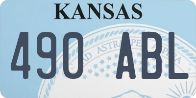 KS license plate 490ABL