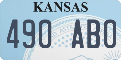 KS license plate 490ABO